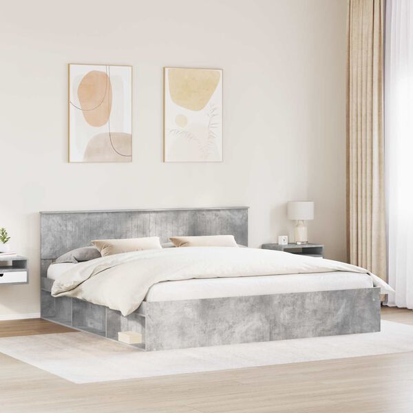 vidaXL Ramsv&iacute;k me&eth; h&ouml;fu&eth;gafl B&eacute;ton 200 x 200 cm Solid furuhikk