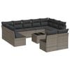 vidaXL 12 Hluta Gar&eth;s&oacute;fasett me&eth; Sessum Gr&aacute;r P&oacute;l&yacute;rattan
