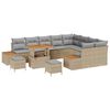 vidaXL Gar&eth;s&oacute;fa sett me&eth; p&uacute;&eth;i 12 pcs Beige og lj&oacute;sgr&aacute;r