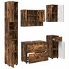 vidaXL Ba&eth;herbergismublasett 5 pcs Rau&eth;-eik Sni&eth;in vi&eth;ur og m&aacute;lmur