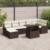 vidaXL Gar&eth;s&oacute;fa sett me&eth; p&uacute;&eth;i me&eth; geymslu 8 pcs Br&uacute;nn Poly rattan