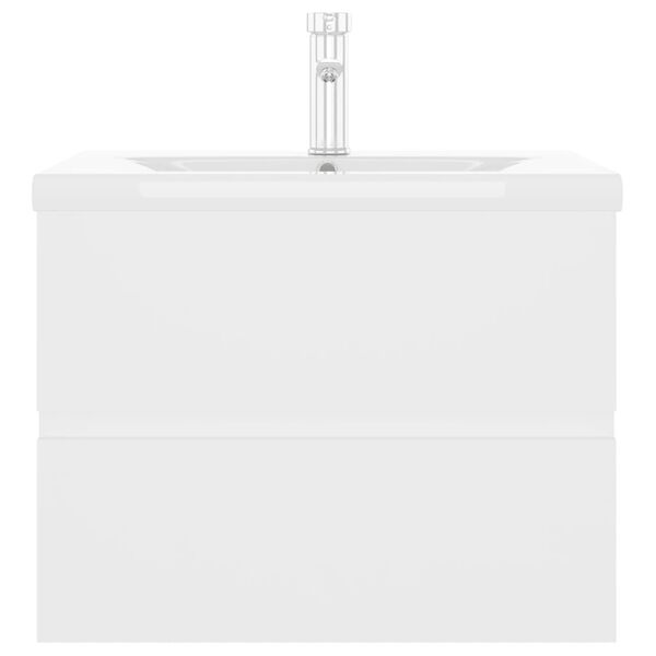 vidaXL Ba&eth;sk&aacute;pur me&eth; Innbygg&eth;um Vaski Hv&iacute;tur Samsettur Vi&eth;ur