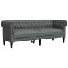 vidaXL Chesterfield S&oacute;fi 3-s&aelig;ta D&ouml;kkgr&aacute;r Tau&aacute;kl&aelig;&eth;i