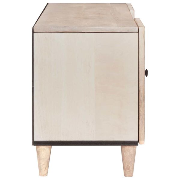 vidaXL TV einingar me&eth; sk&uacute;ffu Hv&iacute;tt 105 x 33 x 46 cm Samsettur vi&eth;ur