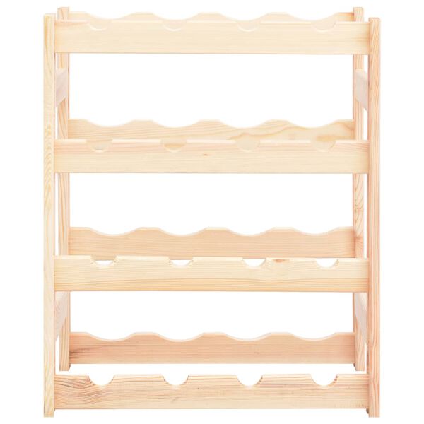 vidaXL Vínrekki fyrir 16 Flöskur Furuviður