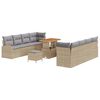 vidaXL Gar&eth;s&oacute;fa sett me&eth; p&uacute;&eth;i me&eth; geymslu 11 pcs Beige og lj&oacute;sgr&aacute;r