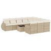 vidaXL 11 Hluta Gar&eth;s&oacute;fasett me&eth; Sessum Drapplita&eth; P&oacute;l&yacute;rattan