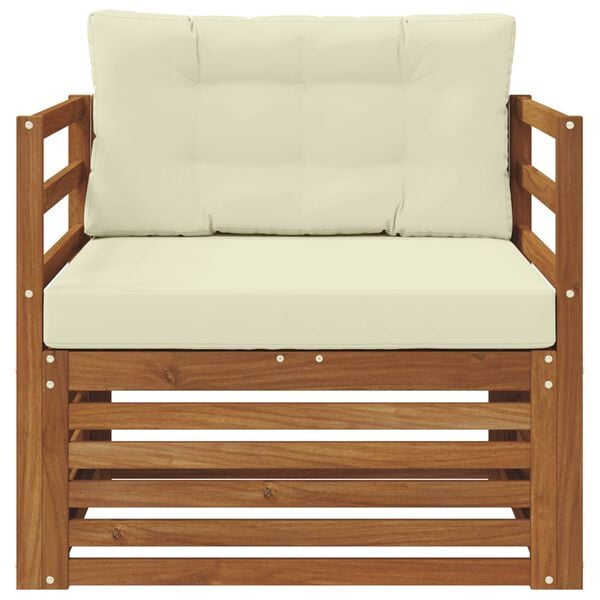 vidaXL &Uacute;ti s&oacute;fasett Solid Akas&iacute;uskei&eth; og P&oacute;lyester N&aacute;tt&uacute;rulegur