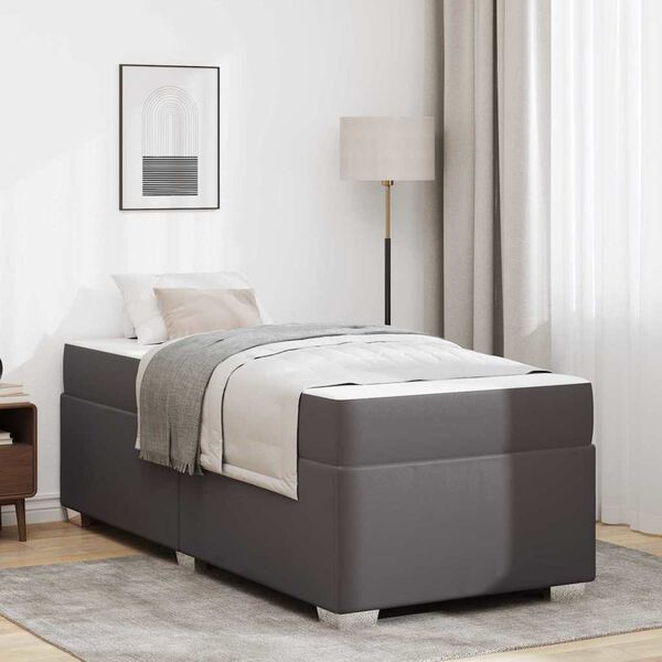 vidaXL Ramsv&iacute;k me&eth; d&yacute;nu Gr&aacute;r 90 x 200 cm d&uacute;kur