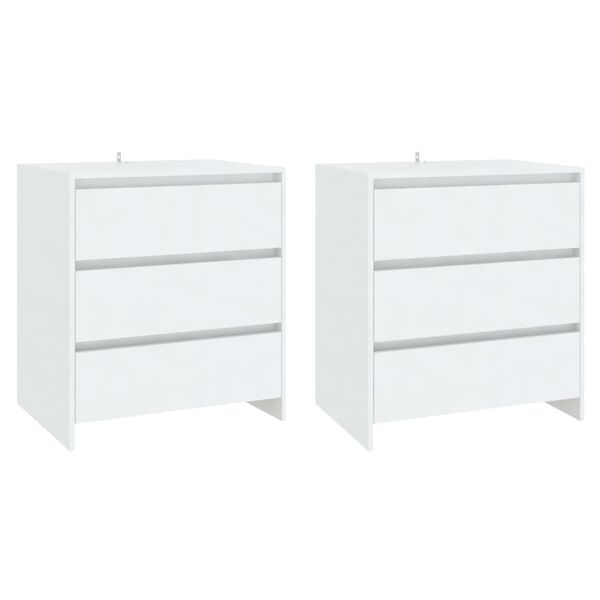 vidaXL Skenkir 3 hlutar Hvítir Samsettur Viður