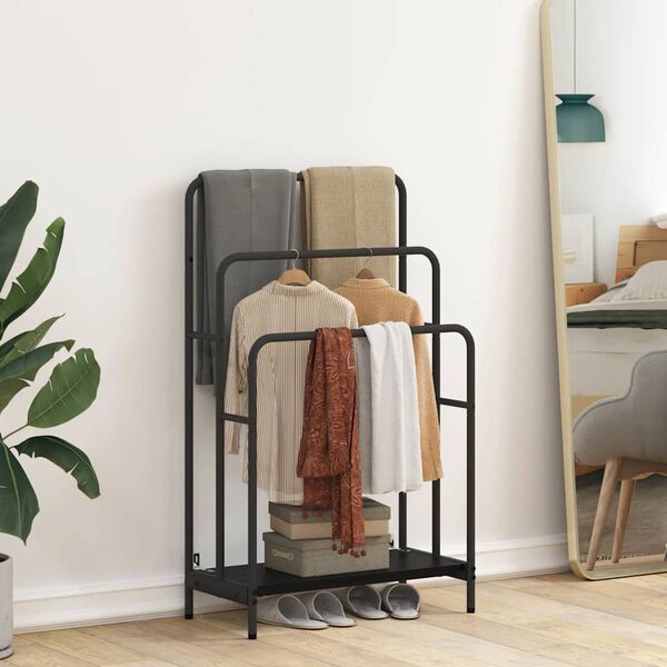 vidaXL Fatahengir Svartur Eik 60 x 30 x 100,5 cm Samsettur vi&eth;ur