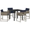vidaXL Gar&eth;ur bor&eth;sett me&eth; p&uacute;&eth;i 5 pcs Gr&aacute;r p&oacute;l&yacute;rattan