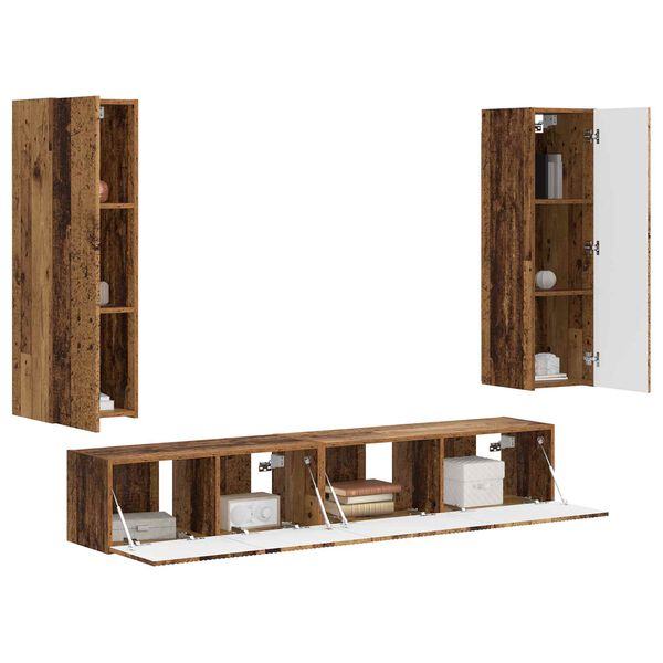 vidaXL Sj&oacute;nvarpssk&aacute;pasett 3 pcs Gamalt timbur Samsettur vi&eth;ur