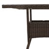 vidaXL Garðborð með Glerplötu Brúnt 80x80x75 cm Pólýrattan