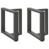 vidaXL s&oacute;fabor&eth;sf&aelig;tur T-laga 2 stk. antras&iacute;t 50x25x(42-43) cm st&aacute;l
