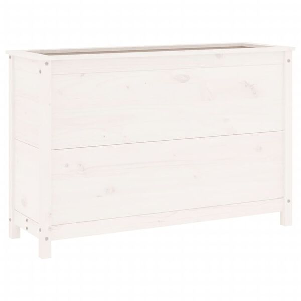 vidaXL Upph&aelig;kka&eth; Gar&eth;ker Hv&iacute;tt 119,5x40x78 cm Gegnheil Fura