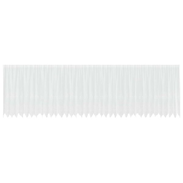 vidaXL Garnogard&iacute;na me&eth; gluggatj&ouml;ldum Bl&oacute;m Hv&iacute;tt 140x900cm P&oacute;l&yacute;ester