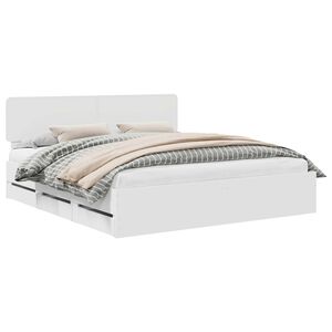 vidaXL Ramsv&iacute;k me&eth; h&ouml;fu&eth;gafl Hv&iacute;t 200 x 200 cm Verkefnavi&eth;ur