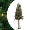 vidaXL Mj&oacute;tt j&oacute;latr&eacute; me&eth; 300 LED Gr&aelig;nn 180 cm PVC og solid furuvi&eth;