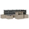 vidaXL Gar&eth;s&oacute;fa sett me&eth; p&uacute;&eth;i me&eth; geymslu 7 pcs Lj&oacute;sgr&aacute;tt Poly rattan
