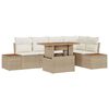 vidaXL Gar&eth;s&oacute;fa sett me&eth; geymslu 6 pcs Drapplita&eth;ur Poly rattan