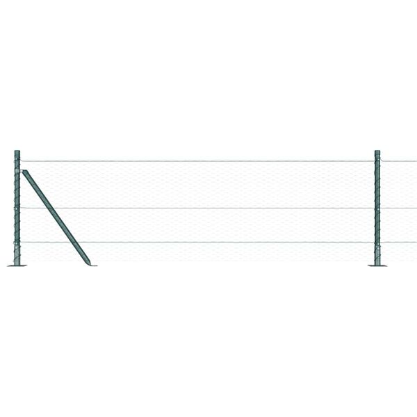 vidaXL Gir&eth;ingarp&oacute;stur Gr&aelig;nn 50 x 0,6 m (25 mm net) St&aacute;l og PVC