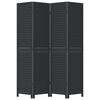 vidaXL Skilrúm 4 Þil Svart Gegnheill Paulowniaviður