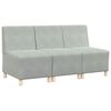 vidaXL Sofaeiningar &aacute;n handfanga 3 pcs Lj&oacute;sgr&aacute;r 55 x 74 x 82 cm Flauel