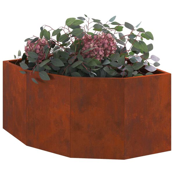 vidaXL Hornaplanta Rusty 60 x 60 x 35 cm Ve&eth;ra&eth; st&aacute;l