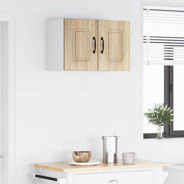 vidaXL Eldh&uacute;s sk&aacute;pur Kalmar Sonoma Eik 60 x 31 x 40 cm Samsettur vi&eth;ur