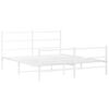 vidaXL Rúmgrind úr Málmi með Höfuðgafli & Fótagafli Hvít 150x200 cm