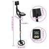 vidaXL Metal detector me&eth; LCD skj&aacute; 3 ger&eth;ir 19 cm sp&oacute;lu Svart