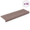 vidaXL Stigamottur sj&aacute;lfl&iacute;mandi 10 stk 65x21x4 cm Lj&oacute;sbr&uacute;nar r&eacute;tthyrndar br&uacute;nir