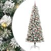vidaXL Gervi hengdu j&oacute;latr&eacute; me&eth; 300 LED Gr&aelig;nn og hv&iacute;tur 240 cm