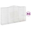 vidaXL Bogadreginn Grj&oacute;tkassi 6 stk. 400x50x220/240 cm Sinkh&uacute;&eth;a&eth; J&aacute;rn