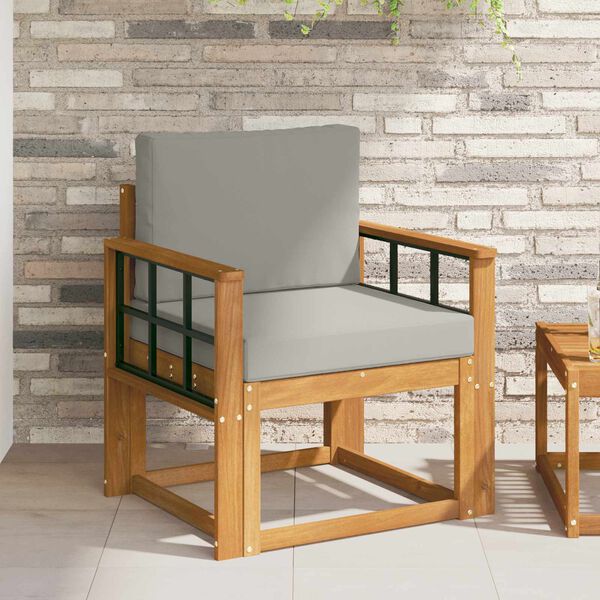 vidaXL &Uacute;tis&oacute;fi Solid Akas&iacute;uskei&eth; og P&oacute;lyester N&aacute;tt&uacute;ruleg og lj&oacute;s gr&aacute;