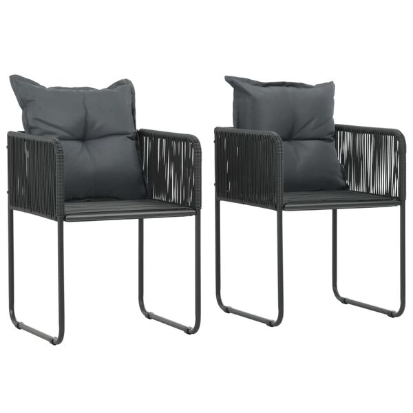 vidaXL 3 Parta Garðborðstofusett PVC Rattan Svart