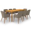 vidaXL 9 Parta Gar&eth;bor&eth;stofusett Br&uacute;nt