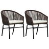 vidaXL Gar&eth;st&oacute;lar 2 stk. Br&uacute;nir PVC Rattan