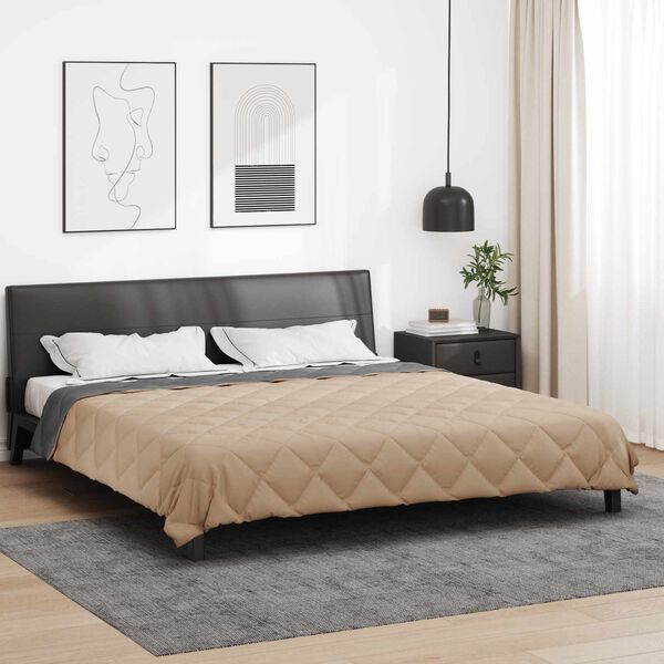 vidaXL Sumars&aelig;ng Antrac&iacute;t og Taupe 200 x 200 cm M&iacute;kr&oacute;f&iacute;ber