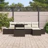 vidaXL Garðsófa sett með geymslu 6 pcs Brúnn Poly rattan