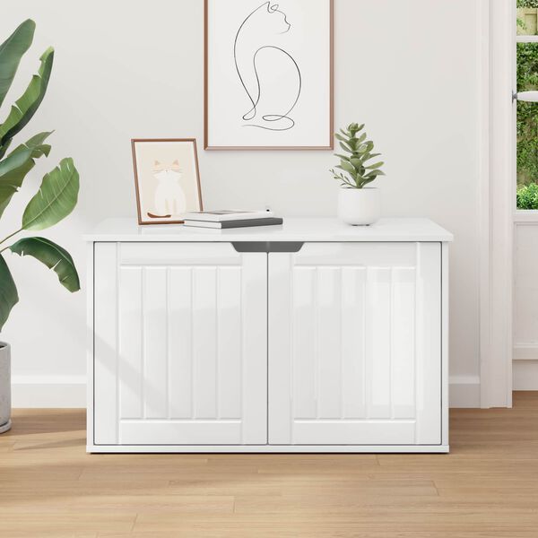 vidaXL Katta h&uacute;s Glansandi Hv&iacute;tur 85 x 55 x 50,5 cm Samsettur vi&eth;ur