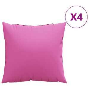 vidaXL Dreifip&uacute;&eth;ar Einlita 4 pcs Bleikur 40 x 40 cm P&oacute;l&yacute;ester Efni