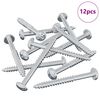 vidaXL Tr&eacute;stunga 12 pcs Silfur 9,8 x 53 mm St&aacute;l