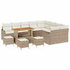 vidaXL Gar&eth;s&oacute;fa sett me&eth; p&uacute;&eth;i 13 pcs Drapplita&eth;ur p&oacute;l&yacute;rattan