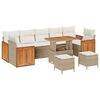 vidaXL Gar&eth;s&oacute;fa sett me&eth; p&uacute;&eth;i 10 pcs Beige og krem