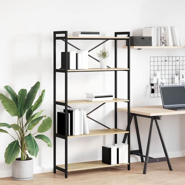 vidaXL Hilla Sonoma Eik 80 x 30 x 155 cm Samsettur vi&eth;ur