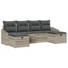 vidaXL Gar&eth;s&oacute;fa sett me&eth; p&uacute;&eth;i me&eth; geymslu 6 pcs p&oacute;l&yacute;rattan