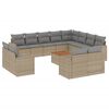 vidaXL 13 Hluta Gar&eth;s&oacute;fasett me&eth; Sessum Drapplitu&eth; Blanda P&oacute;l&yacute;rattan