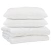vidaXL S&aelig;ng me&eth; kodda 3 pcs Hv&iacute;tt Microfleece